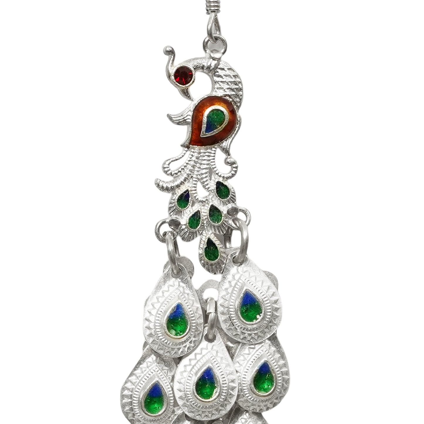 Phulwari Stamped Dangler Earrings with Glass Enameling (Meenakari) with Butterfly Post Closure