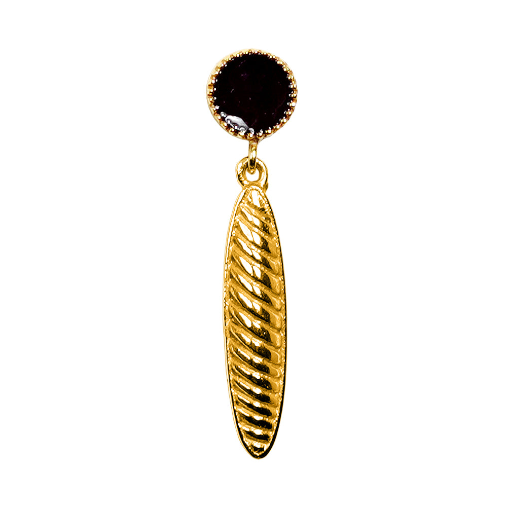 Deco Mosaic Black Enamel Stud Earrings – Gold Plated Contemporary Earrings