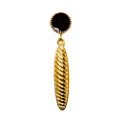 Deco Mosaic Black Enamel Stud Earrings – Gold Plated Contemporary Earrings