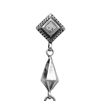 Taveez Handcrafted Stamped Silver Earrings with Ghungroos