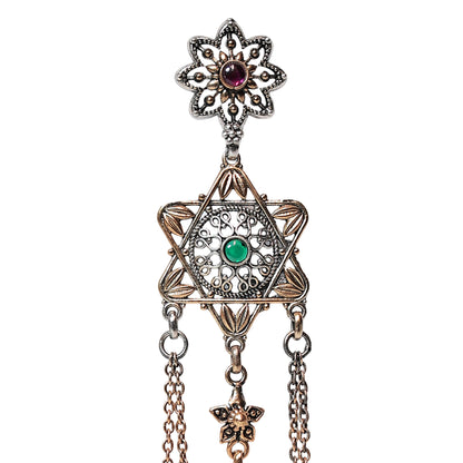 Phulwari Jali Cast Dangler Earrings with Dual Finish & Gold Plating – Butterfly-Post Closure