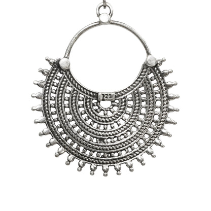Sitara Handcrafted Cast Silver Earrings – Elegant Hook Design for Timeless Style