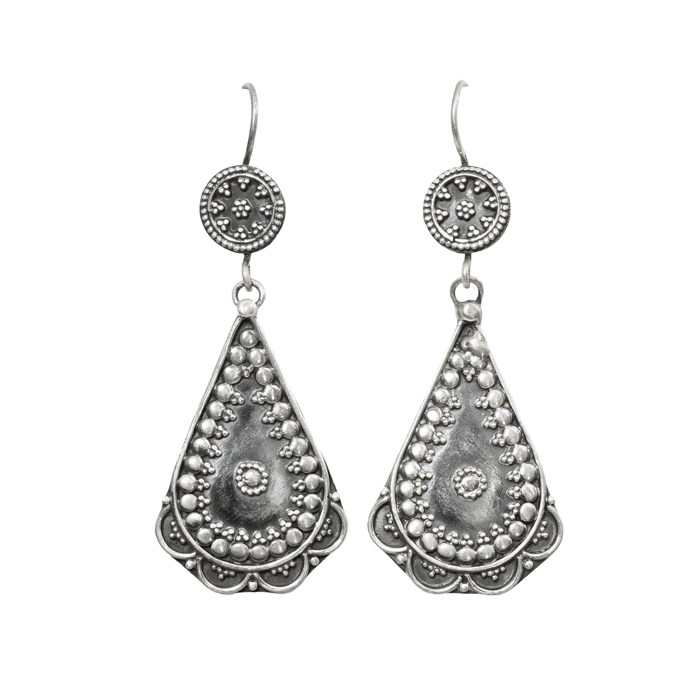 Sitara Handcrafted Cast Silver Earrings