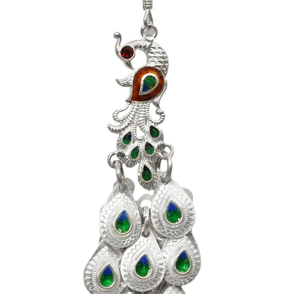 Phulwari Stamped Dangler Earrings with Glass Enameling (Meenakari) with Butterfly Post Closure