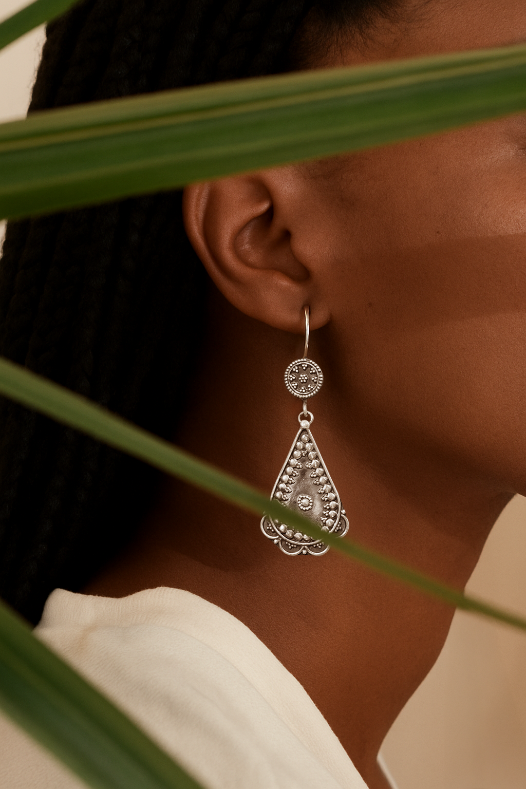 Sitara Handcrafted Cast Silver Earrings